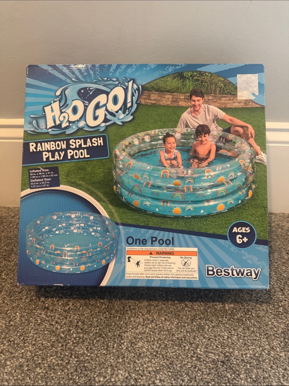 H2O GO! Rainbow Splash Blue Kids Play Pool